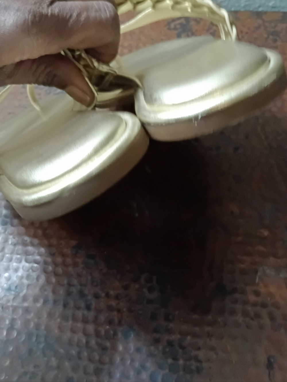 MICHAEL Michael Kors Sz. 9 Pale Gold Alba Metallic Braided Slide Flat Sandal - Picture 10 of 14